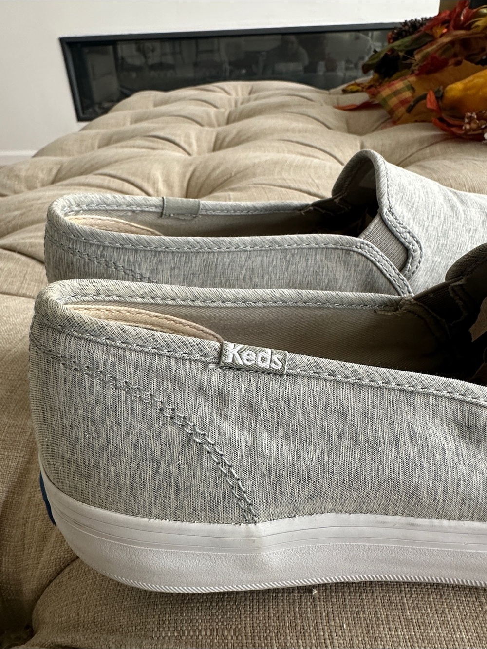 Keds Women's Slip-On Loafers in Heather Gray and White - Picture 7 of 11
